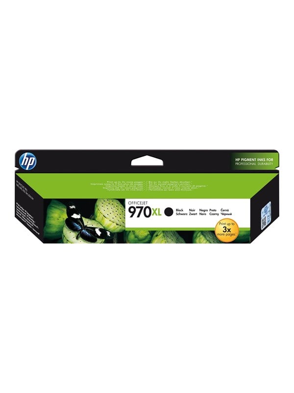 Hp 970 Cn625ae High Capacity Black Ink Blækpatron Sort