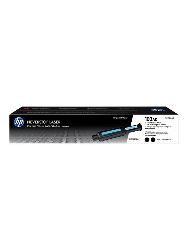 Hp W1103ad 103ad -pack Reload Kit Black Toner Reservetoner Sort