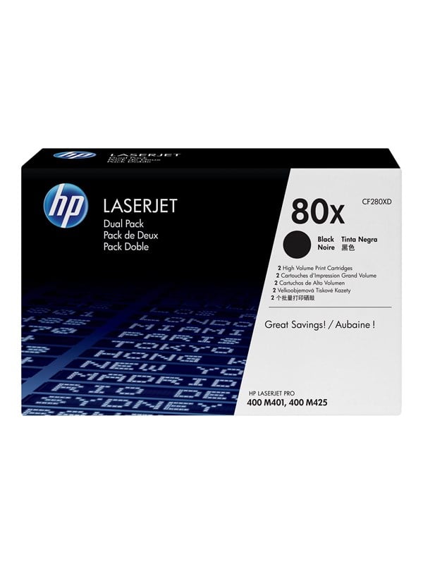 Hp 80xd Cf280xd Black Laser Toner Hc Lasertoner Sort