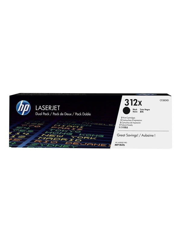 Hp 312xd Cf380xd High Capacity Black Toner -pack Lasertoner Sort