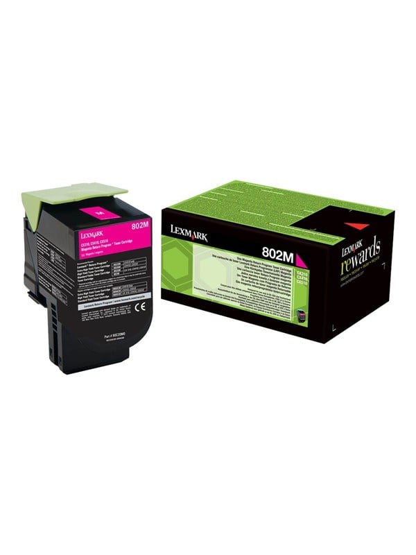 Lexmark 80c20m0 802m Return Program Toner Lasertoner Magenta