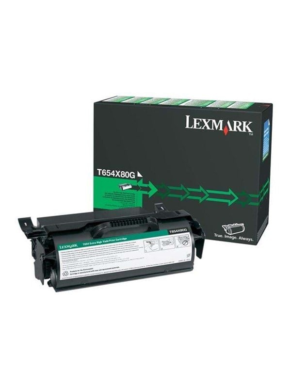 Lexmark T654x80g Black Toner Lasertoner Sort