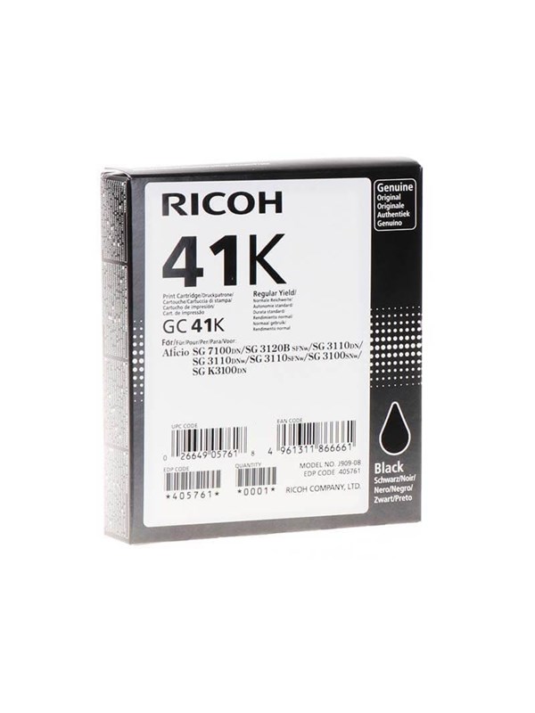 Ricoh Ink Cartridge Gc 41k Hy Black Blækpatron Sort