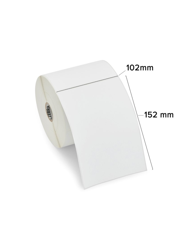 Zebra 800284-605 -perform 1000d Direct Thermal Paper Labels Uncoated Permanent Adhesive 25mm Core Perforation 12-pack
