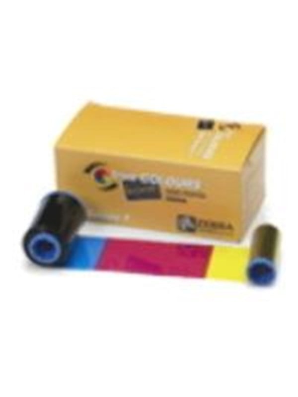 Zebra Zc300 Ribb Color1 2ymcko 400imgsupl Print Ribbon Color Half-panel Cyan Magenta Gul Kulsort Klar Overflade