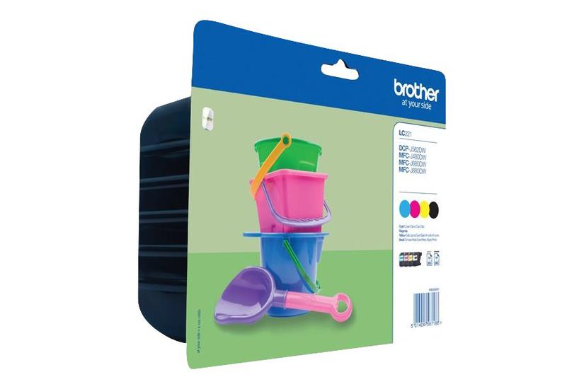 Brother Lc221 Value Pack   Pakker Sort  Gul  Cyan  Magenta Original Blækpatron