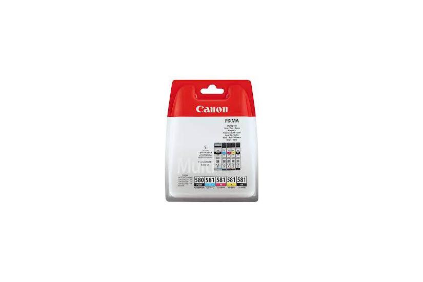 Canon Pgi-580bk Cli-581 Bk Multipack Pakker Sort Gul Cyan Magenta Pigmenteret Sort Original Blækbeholder