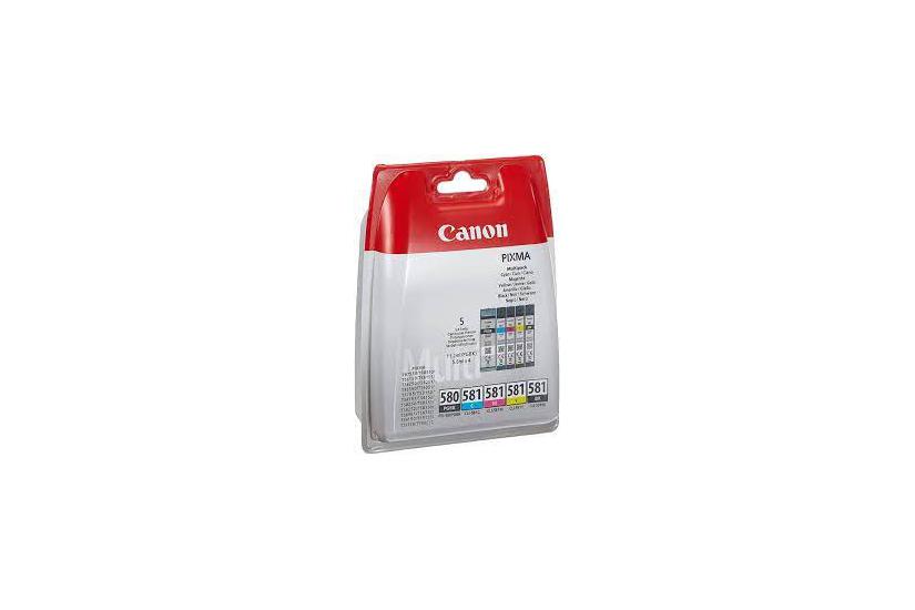 Canon Pgi-580 Cli-581 Pgbk Bk Multi Pack Pakker Pigmenteret Sort Sort Gul Cyan Magenta Original Blækbeholder