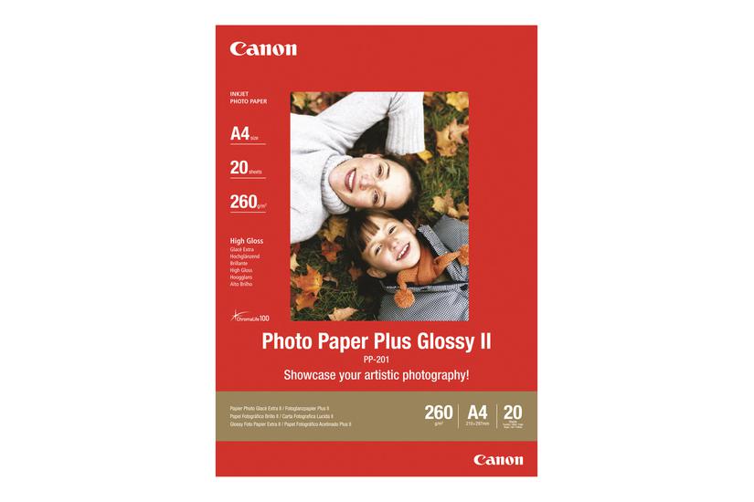 Canon Photo Paper Plus Glossy Ii Pp-201 Fotopapir Skinnende 20 Ark A4 275 Gsm