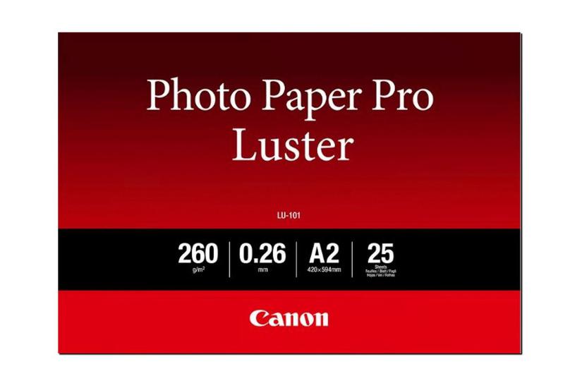 Canon Photo Paper Pro Luster Lu-101 Fotopapir Glans 25 Ark A2 260