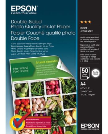 Epson Double-sided Photo Quality Inkjet Paper Fotopapir Mat 50 Ark A4 140