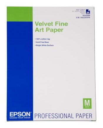Epson Fine Art Velvet Fint Kunsttrykpapir 25 Ark A2