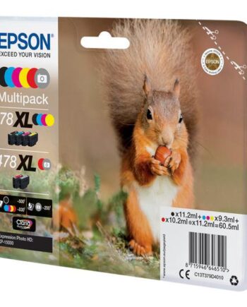 Epson 478  Multipack   Pakker Høj Kapacitet Grå  Sort  Gul  Cyan  Magenta  Rød Original Blækpatron