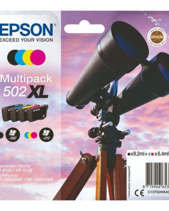 Epson 502  Multipack   Pakker Pigmenteret Sort  Gul  Cyan  Magenta Original Blækpatron