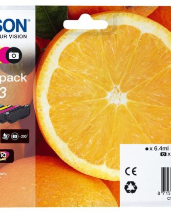 Epson 33 Multipack   Pakker Sort  Gul  Cyan  Magenta  Foto-sort Original Blækpatron