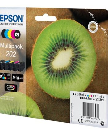 Epson Multipack 202   Pakker Sort  Gul  Cyan  Magenta  Foto-sort Original Blækpatron