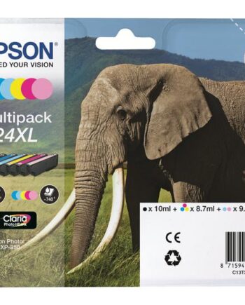 Epson 24 Multipack   Pakker Sort  Gul  Cyan  Magenta  Lys Magenta  Lys Cyan Original Blækpatron