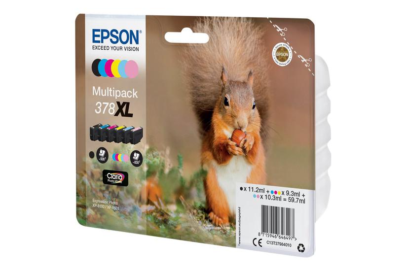 Epson 378 Multipack Pakker Sort Gul Cyan Magenta Lys Magenta Lys Cyan Original Blækpatron