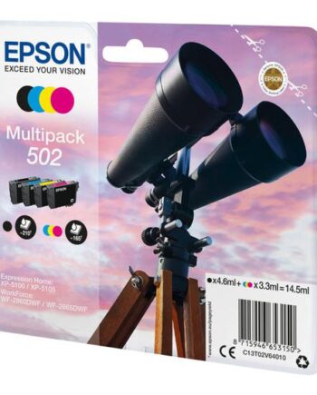 Epson 502 Multipack   Pakker Sort  Gul  Cyan  Magenta Original Blækpatron