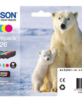 Epson 26 Multipack   Pakker Sort  Gul  Cyan  Magenta Original Blækpatron