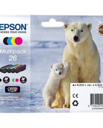 Epson 26 Multipack   Pakker Sort  Gul  Cyan  Magenta Original Blækpatron