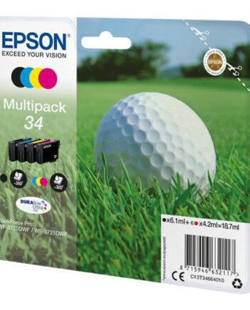 Epson 34   Pakker Sort  Gul  Cyan  Magenta Original Blækpatron
