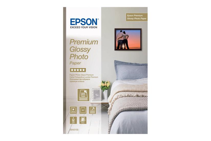 Epson Premium Glossy Photo Paper Fotopapir Skinnende 15 Ark A4