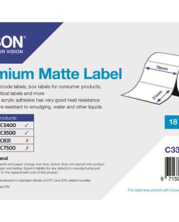 Epson Premium Pressestempel Skæreetikette Mat 650 Etikette    76   51 Mm