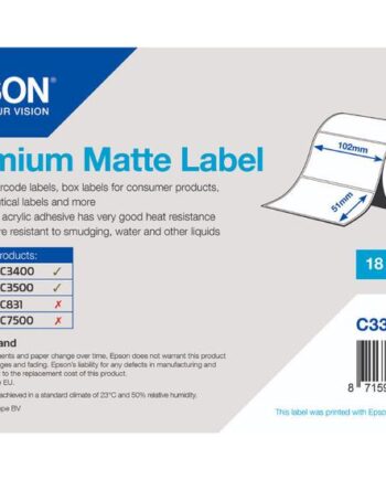 Epson Premium Pressestempel Skæreetikette Mat 650 Etikette    102   51 Mm