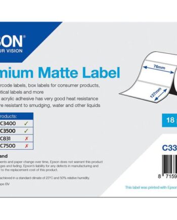 Epson Premium Pressestempel Skæreetikette Mat 265 Etikette    76   127 Mm