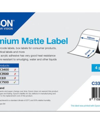 Epson Premium Pressestempel Skæreetikette Mat 9240 Etikette    102   51 Mm
