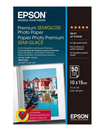 Epson Premium Semigloss Photo Paper Fotopapir Semi-skinnende 50 Ark 100   150 Mm 251 Gsm