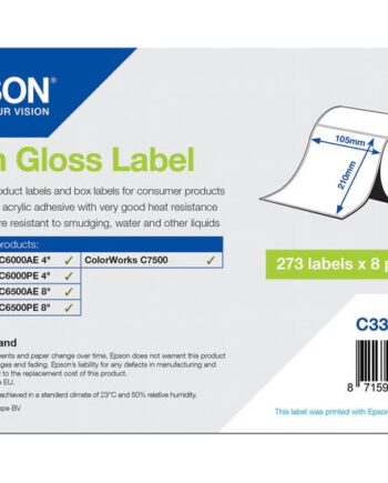 Epson Pressestempel Skæreetikette Høj-skinnende 273 Etikette    105   210 Mm