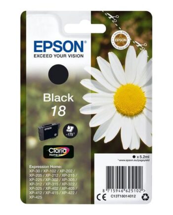 Epson 18 Sort Original Blækpatron