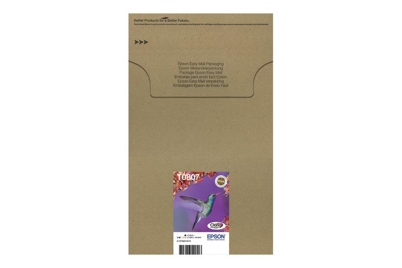 Epson T0807 Easy Mail Packaging Pakker Sort Gul Cyan Magenta Lys Magenta Lys Cyan Original Blækpatron