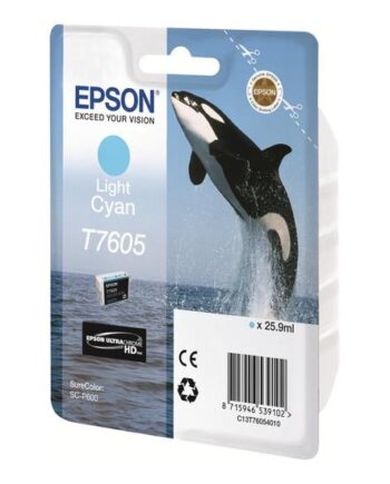 Epson T7605 Lys Cyan Original Blækpatron