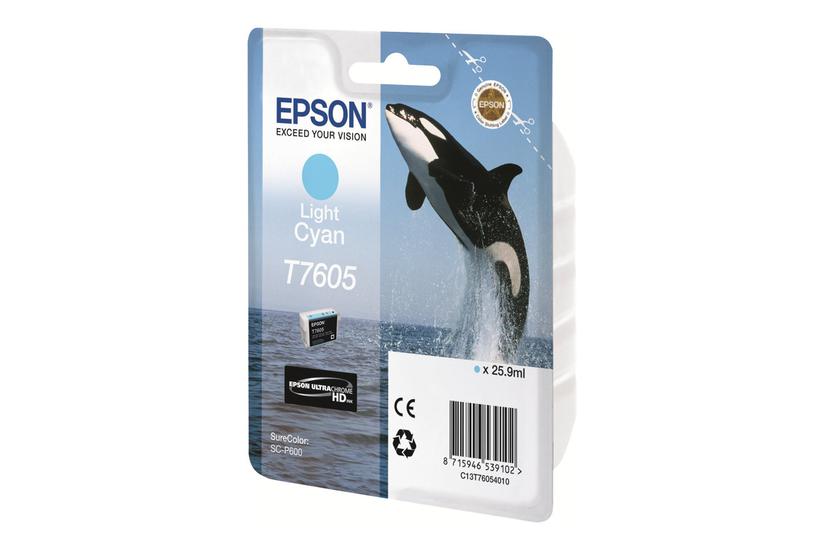 Epson T7605 Lys Cyan Original Blækpatron