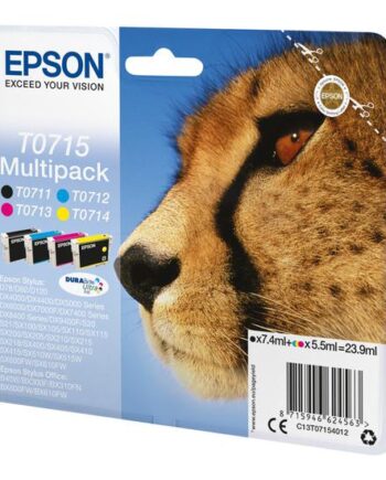 Epson T0715 Multipack   Pakker Sort  Gul  Cyan  Magenta Original Blækpatron