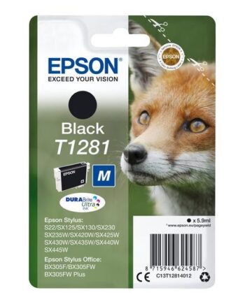 Epson T1281 Størrelse   Sort Original Blækpatron
