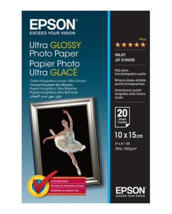Epson Ultra Glossy Photo Paper Fotopapir Skinnende 20 Ark 100   150 Mm