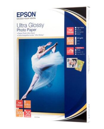 Epson Ultra Glossy Photo Paper Fotopapir Skinnende 50 Ark 130   180 Mm