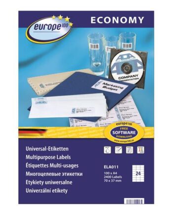 Europe100 Cd Dvd Etiketter  Indlæg 2400 Stk  70   37   Mm