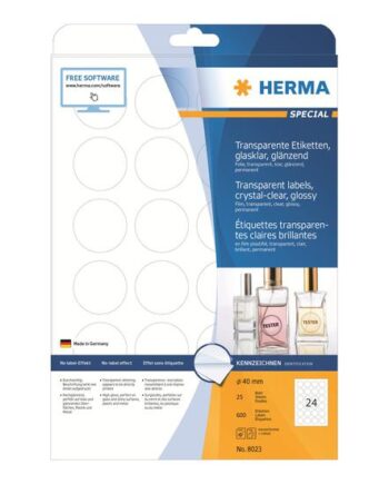 Herma Filmmærkater 600 Etikette    40 Mm Rund