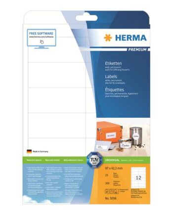Herma Premium Laminerede Etiketter Mat 300 Etikette    97   42   Mm