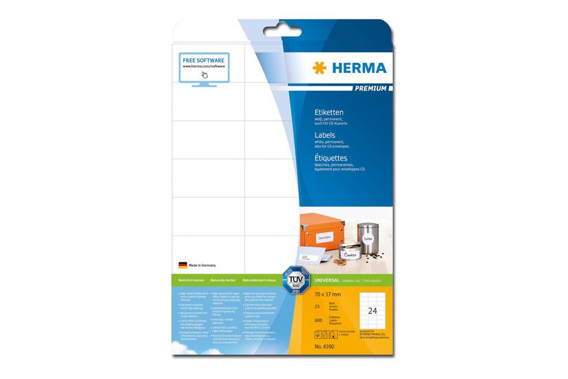Herma Premium Laminerede Etiketter Mat 600 Etikette 70 37 Mm
