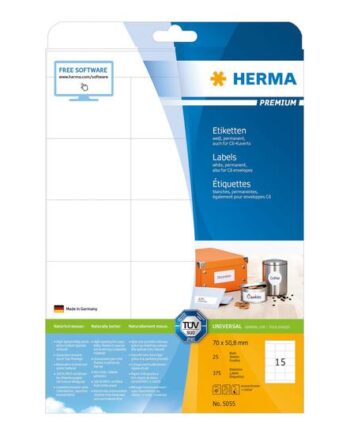 Herma Premium Laminerede Etiketter Mat 375 Etikette    70   50   Mm
