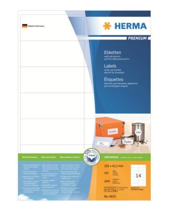 Herma Premium Laminerede Etiketter Mat 2800 Etikette    105   42   Mm