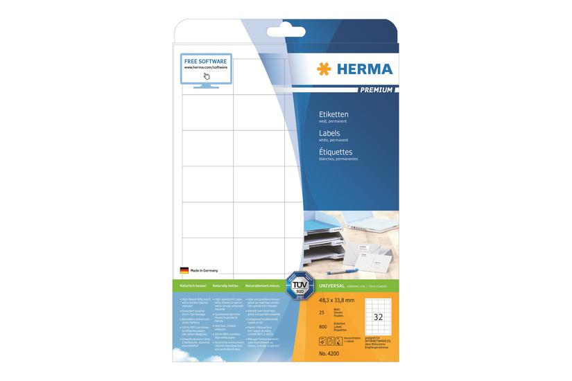 Herma Premium Laminerede Etiketter Mat 800 Etikette 48 33 Mm