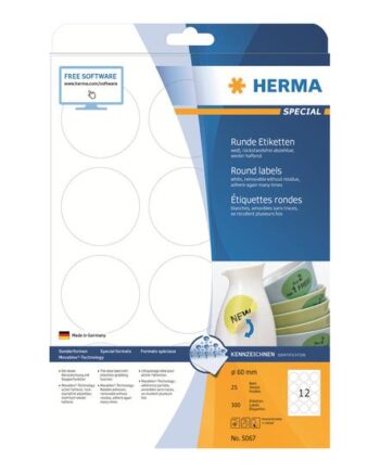 Herma Special Etiketter Mat 300 Etikette    60 Mm Rund