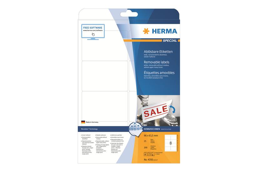 Herma Special Etiketter Mat 200 Etikette 96 63 Mm